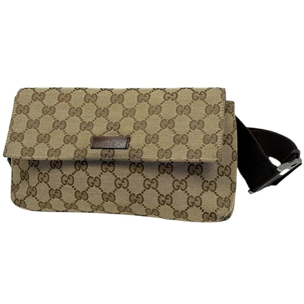 Gucci GG body bag waist canvas Beige Cream brown